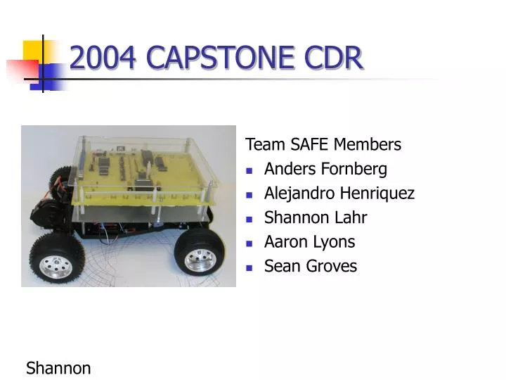 2004 capstone cdr