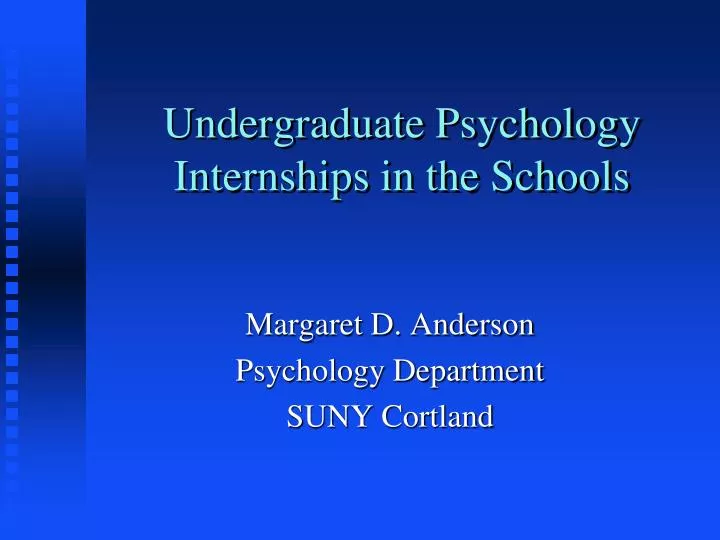 undergraduate psychology internships in the schools