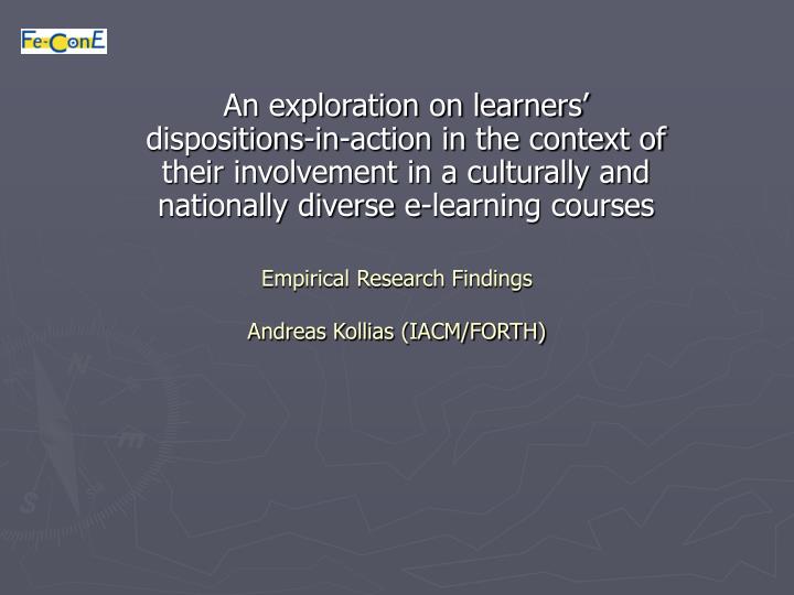 empirical research findings andreas kollias iacm forth