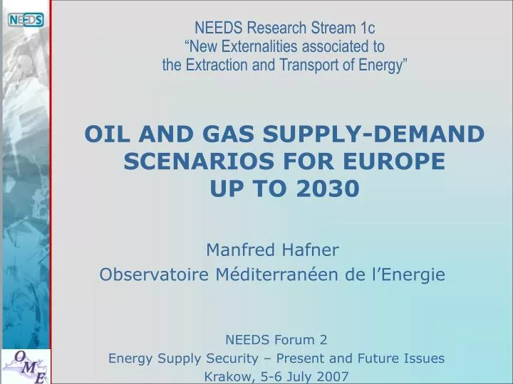 oil and gas supply demand scenarios for europe up to 2030