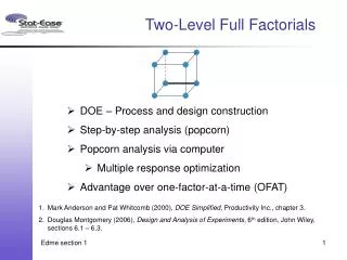 Two-Level Full Factorials