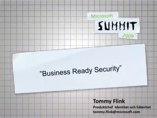 ”Business Ready Security”