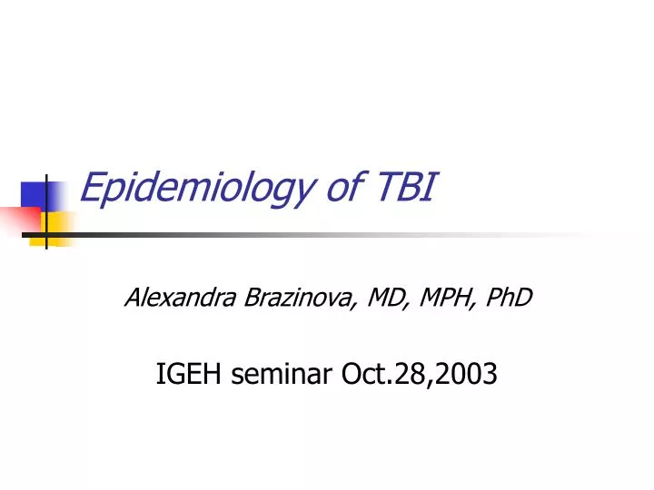epidemiology of tbi