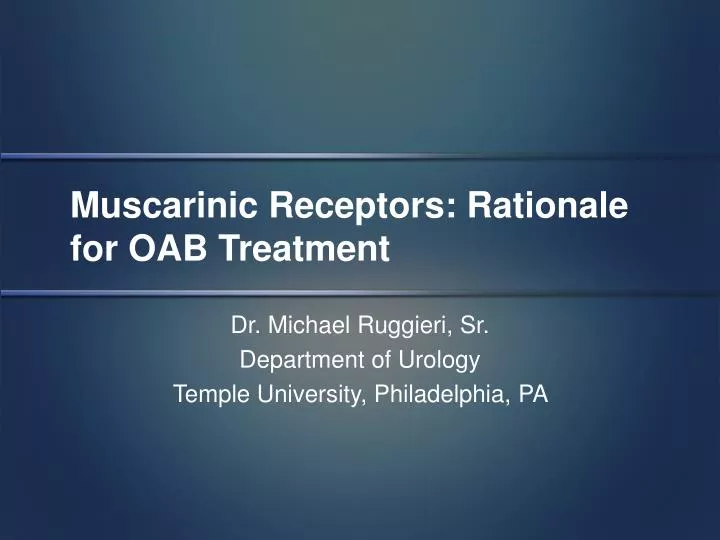 muscarinic receptors rationale for oab treatment