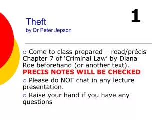 Theft by Dr Peter Jepson