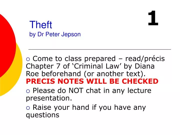 theft by dr peter jepson