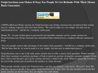 SwipeAuctions.com Makes It Easy For People To Get Refunds Wi