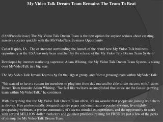 My Video Talk Dream Team Remains The Team To Beat