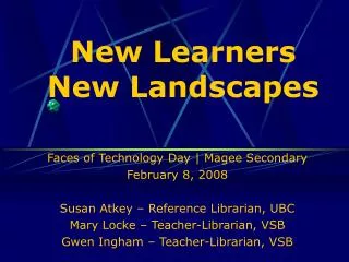 New Learners New Landscapes