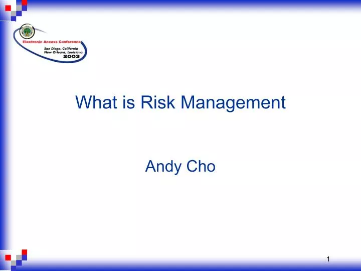 what is risk management andy cho