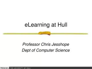 eLearning at Hull