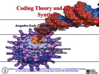 Coding Theory and Protein Synthesis