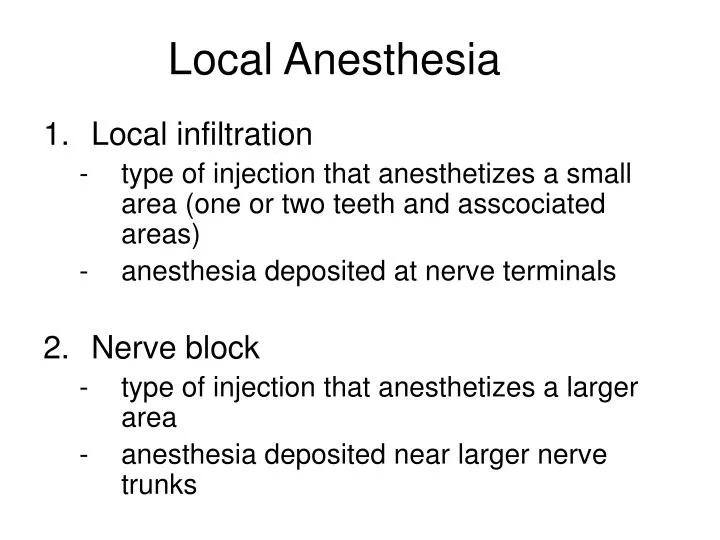 local anesthesia