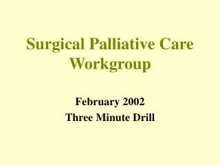 Surgical Palliative Care Workgroup