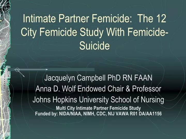 intimate partner femicide the 12 city femicide study with femicide suicide