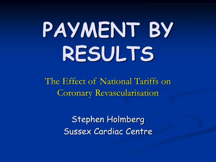 payment by results