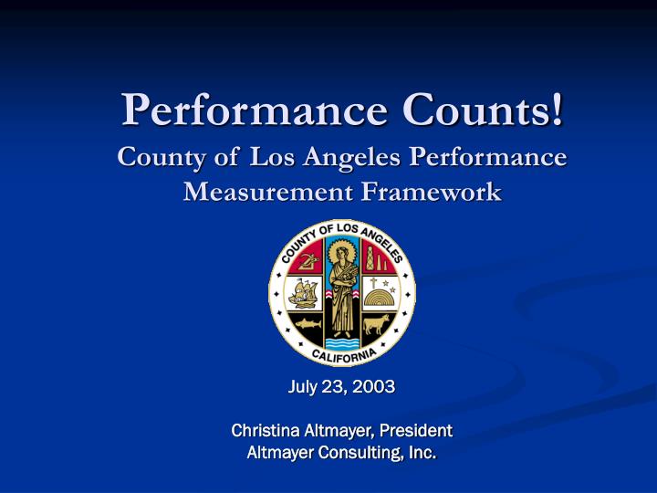 performance counts county of los angeles performance measurement framework