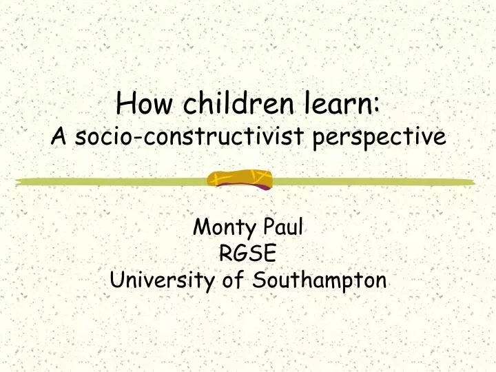 how children learn a socio constructivist perspective