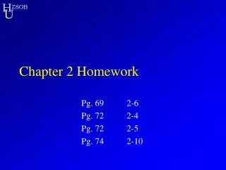 Chapter 2 Homework