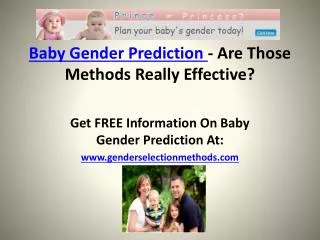 Baby Gender Prediction ??? Are Those Methods Really Effective?