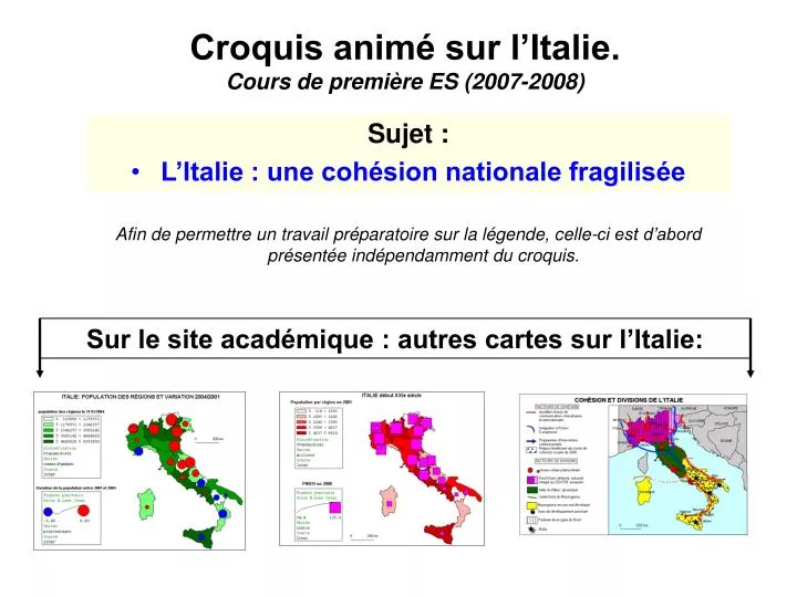 croquis anim sur l italie cours de premi re es 2007 2008