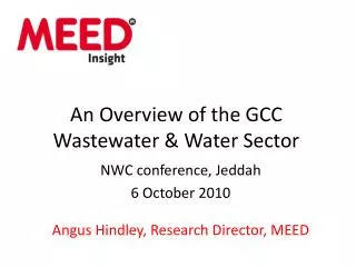An Overview of the GCC Wastewater &amp; Water Sector