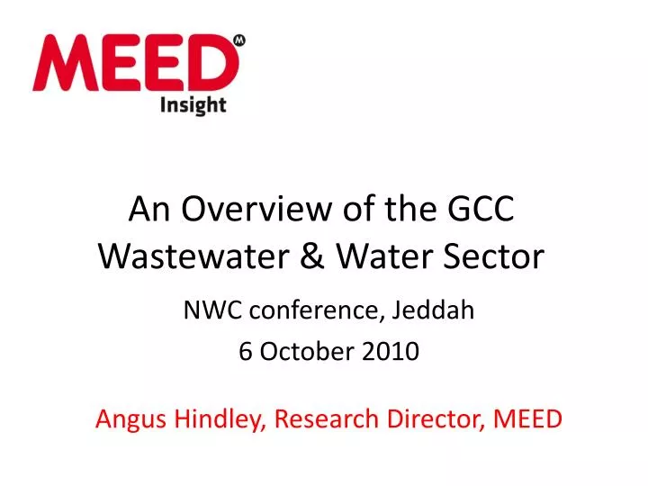 an overview of the gcc wastewater water sector