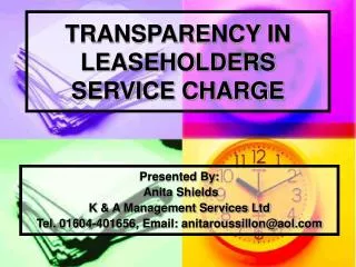 TRANSPARENCY IN LEASEHOLDERS SERVICE CHARGE