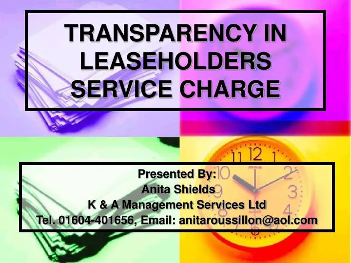 transparency in leaseholders service charge