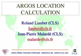 ARGOS LOCATION CALCULATION