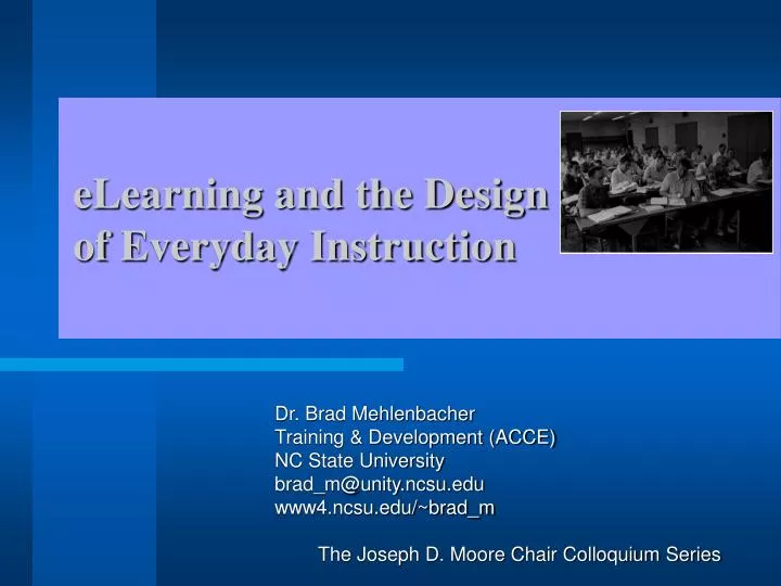 elearning and the design of everyday instruction