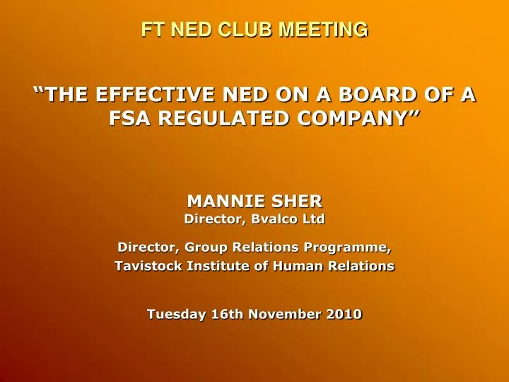ft ned club meeting