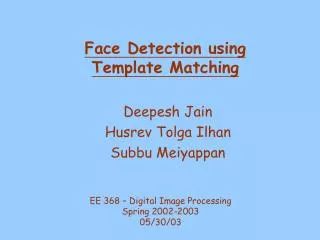Face Detection using Template Matching