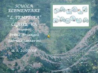 SCUOLA ELEMENTARE “ L. TEMPESTA” CLASSE VA Insegnanti: Bruna Arcangeli Gabriela Sansavini a. s. 2007/08