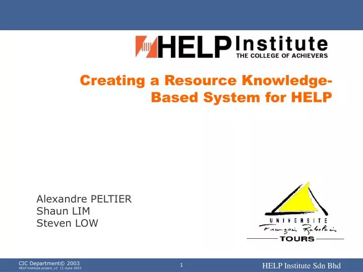 creating a resource knowledge based system for help