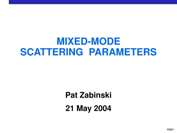 mixed mode scattering parameters