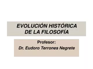 evoluci n hist rica de la filosof a