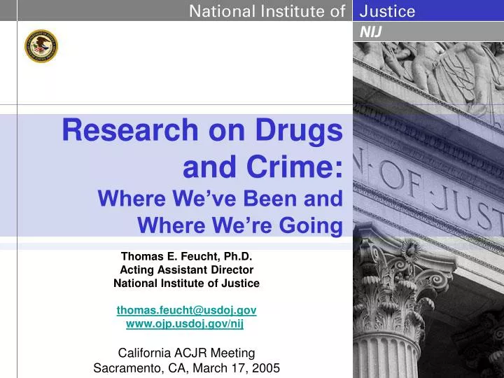 research on drugs and crime where we ve been and where we re going