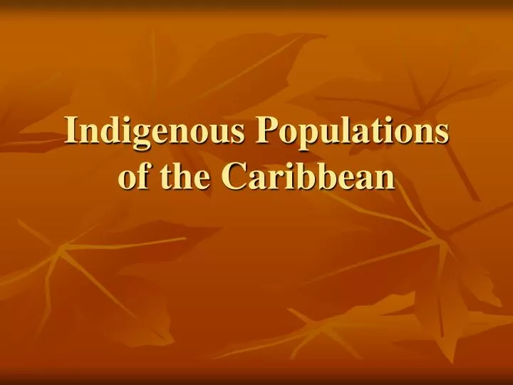 indigenous populations of the caribbean