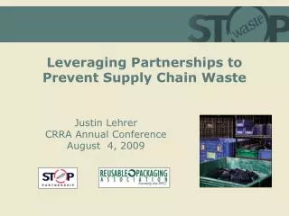 Leveraging Partnerships to Prevent Supply Chain Waste
