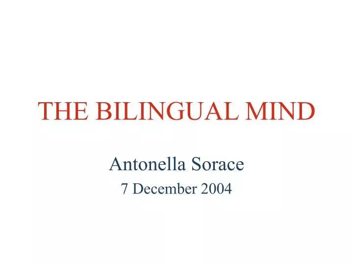 the bilingual mind