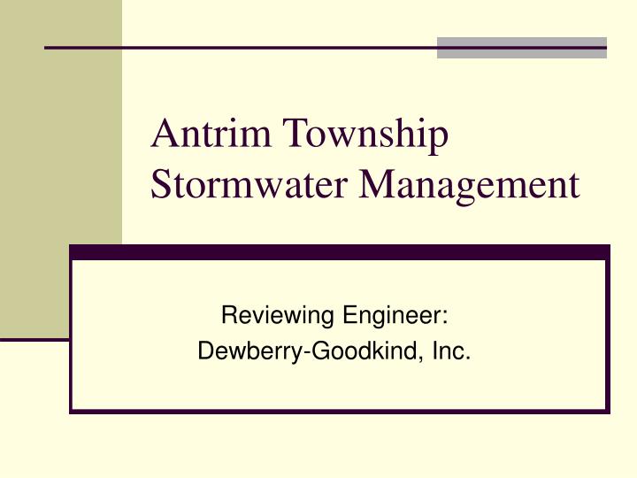 antrim township stormwater management