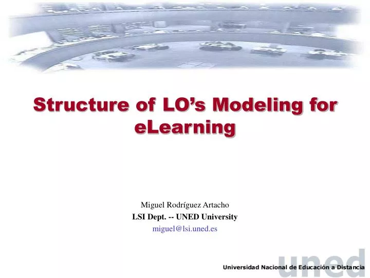 structure of lo s modeling for elearning