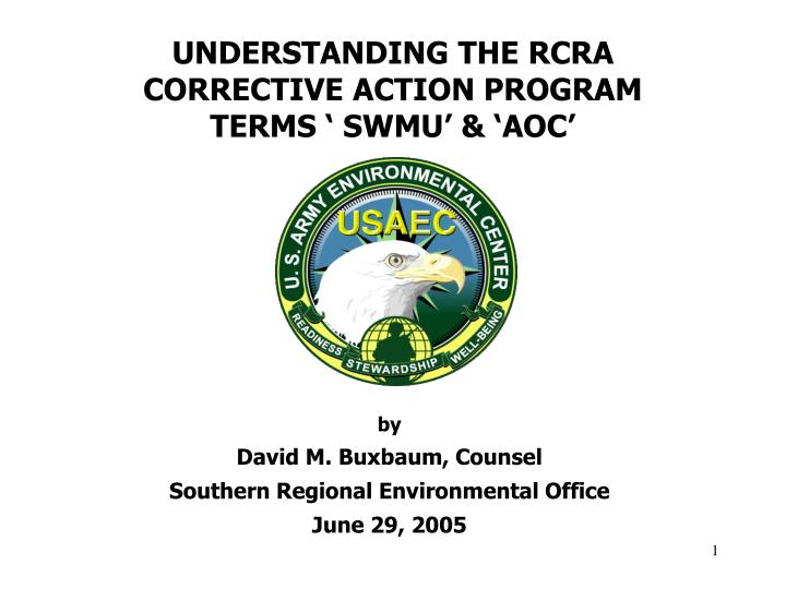 understanding the rcra corrective action program terms swmu aoc