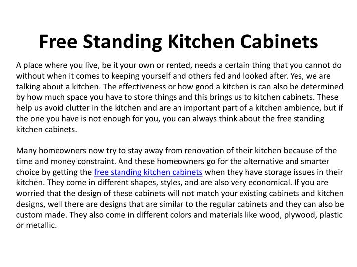 free standing kitchen cabinets