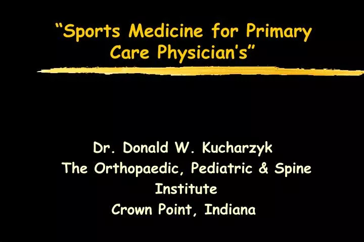 sports medicine for primary care physician s