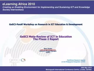 eLearning Africa 2010 Creating an Enabling Environment for Implementing and Sustaining ICT and Knowledge Society Interve