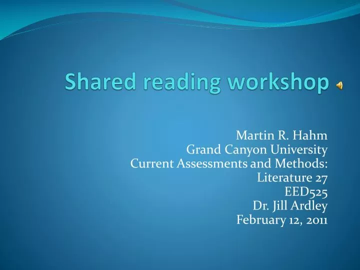 shared reading workshop