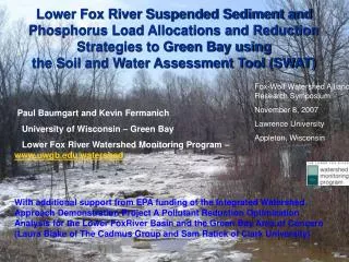 Lower Fox River Suspended Sediment and Phosphorus Load Allocations and Reduction Strategies to Green Bay using the Soil