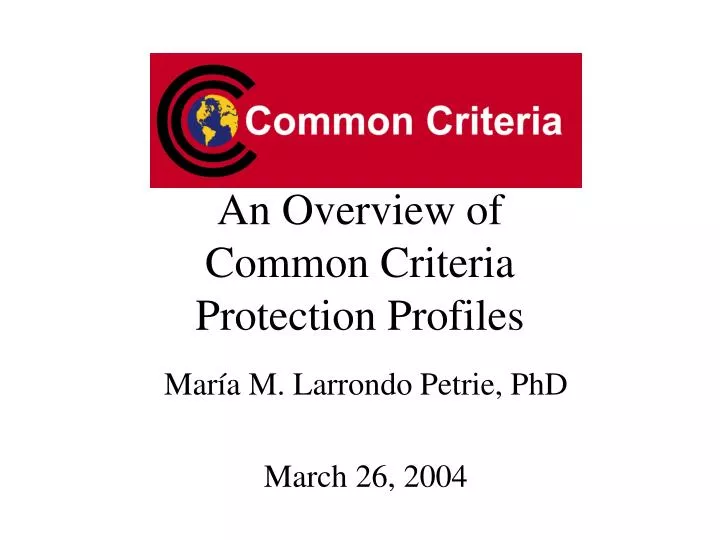 an overview of common criteria protection profiles